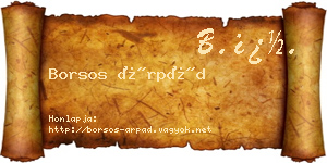 Borsos Árpád névjegykártya